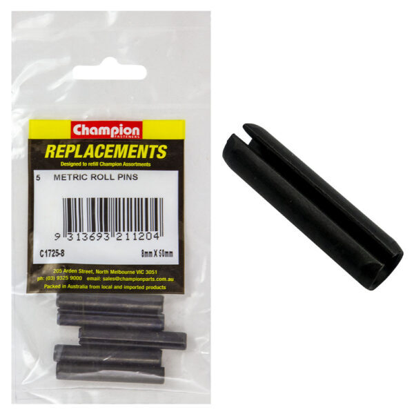 Champion C1725-8 Metric Roll Pin 8 x 50mm - 5/Pack