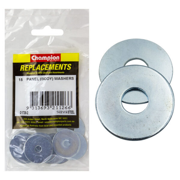Champion C1730-2 Body (Panel) Washer 1/4 x 1-1/4" Zinc Plated - 15/Pack
