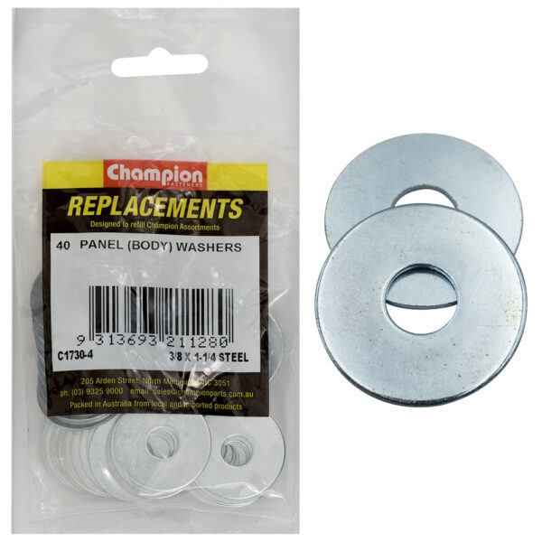 Champion C1730-4 Body (Panel) Washer 3/8 x 1-1/4" Zinc Plated- 40/Pack