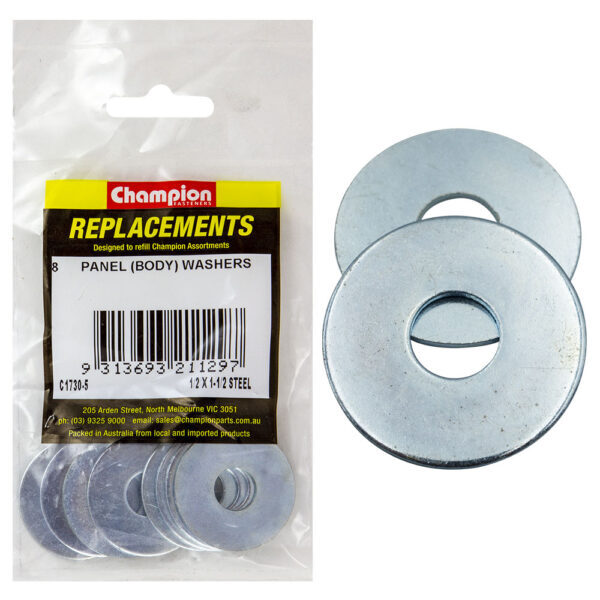 Champion C1730-5 Body (Panel) Washer 1/2 x 1-1/2" Zinc Plated - 8/Pack