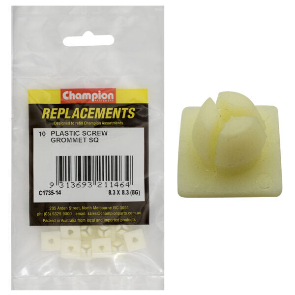 Champion C1735-14 Screw Grommet 8.3 x 8.3mm Hole White - 10/Pack1