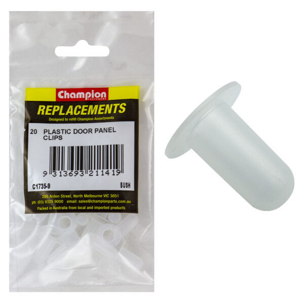 Champion C1735-9 Door Trim Bush Clear 8mm Hole, 7mm Width - 20/Pack1