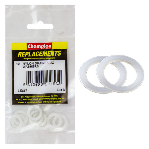 Champion C1740-7 Nylon Flat Washer .530 x 3/4 x 1/32" - 10/Pack