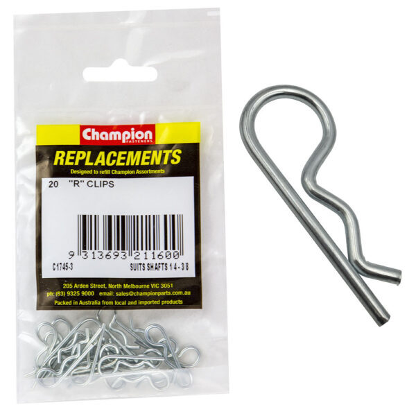 Champion C1745-3 R-Clip 1/4 to 3/8" Shaft - 20/Pack