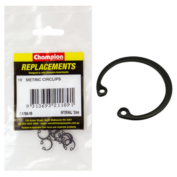 Champion C1760-10 Circlip Internal 12mm - 10/Pack