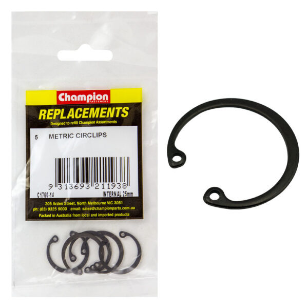 Champion C1760-14 Circlip Internal 25mm - 5/Pack