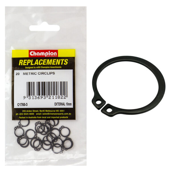 Champion C1760-3 Circlip External 10mm - 20/Pack