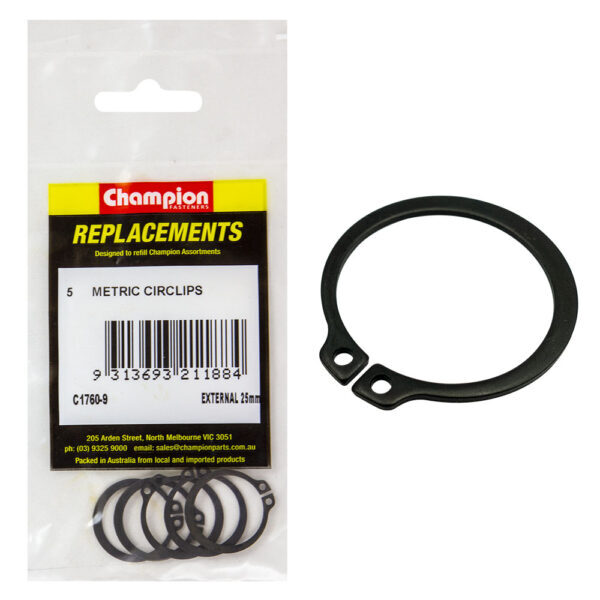 Champion C1760-9 Circlip External 25mm - 5/Pack