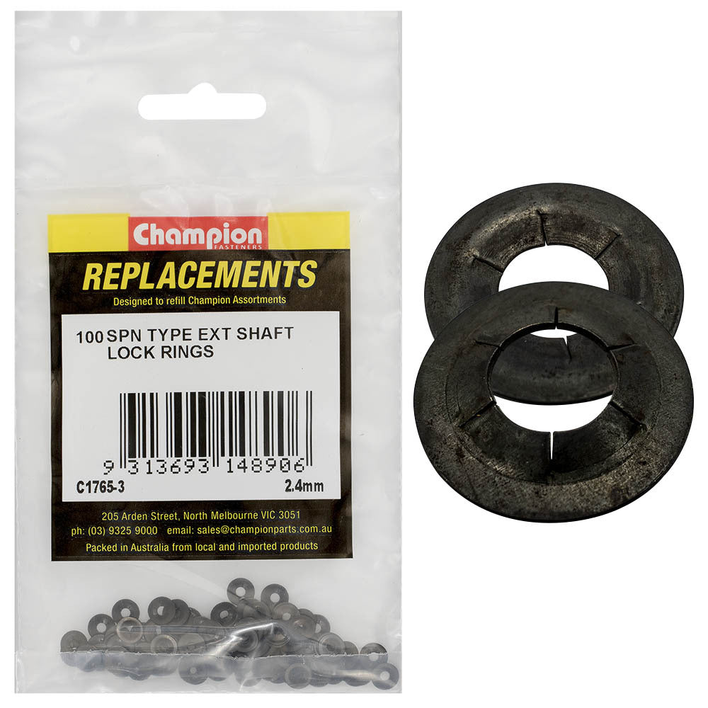 Champion C1765-3 External Lock Ring SPN Type 2.4mm -  100/Pack