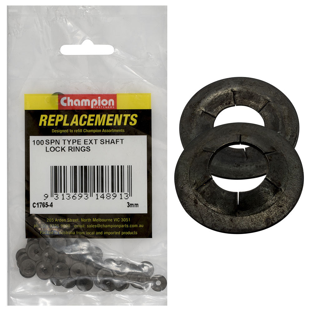 Champion C1765-4 External Lock Ring SPN Type 3mm -  100/Pack