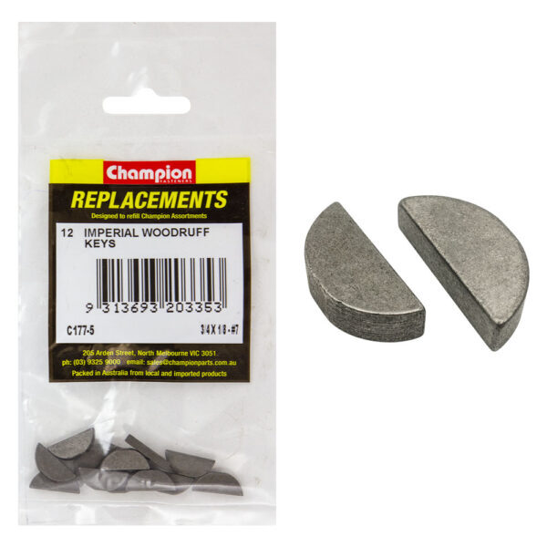 Champion C177-5 Woodruff Key Imperial 3/4 x 1/8" - 12/Pack
