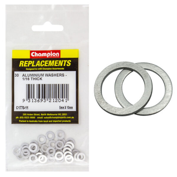 Champion C1770-11 Aluminium Washer 5 x 10mm - 30/Pack