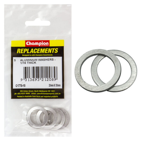 Champion C1770-15 Aluminium Washer 20 x 30mm - 5/Pack