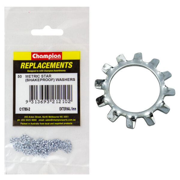 Champion C1780-2 External Star Washer 5mm -  50/Pack