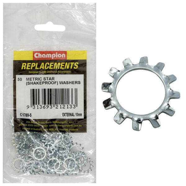 Champion C1780-5 External Star Washer 10mm -  50/Pack
