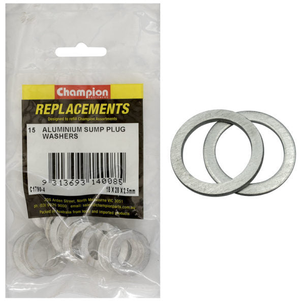 Champion C1790-4 Flat Washer M18 x 28 x 2.5mm Aluminium - 15/Pack