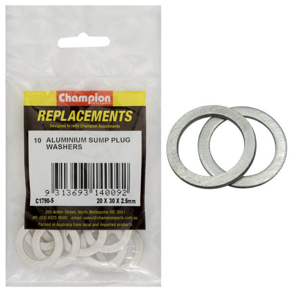 Champion C1790-5 Flat Washer M20 x 30 x 2.5mm Aluminium - 10/Pack