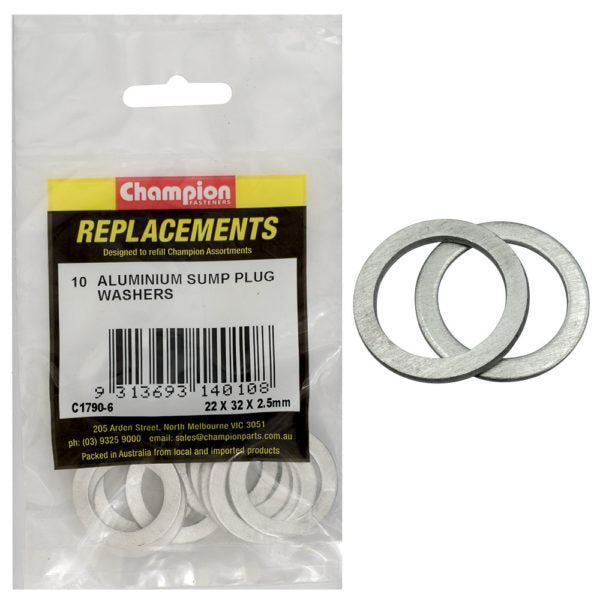 Champion C1790-6 Flat Washer M22 x 32 x 2.5mm Aluminium - 10/Pack