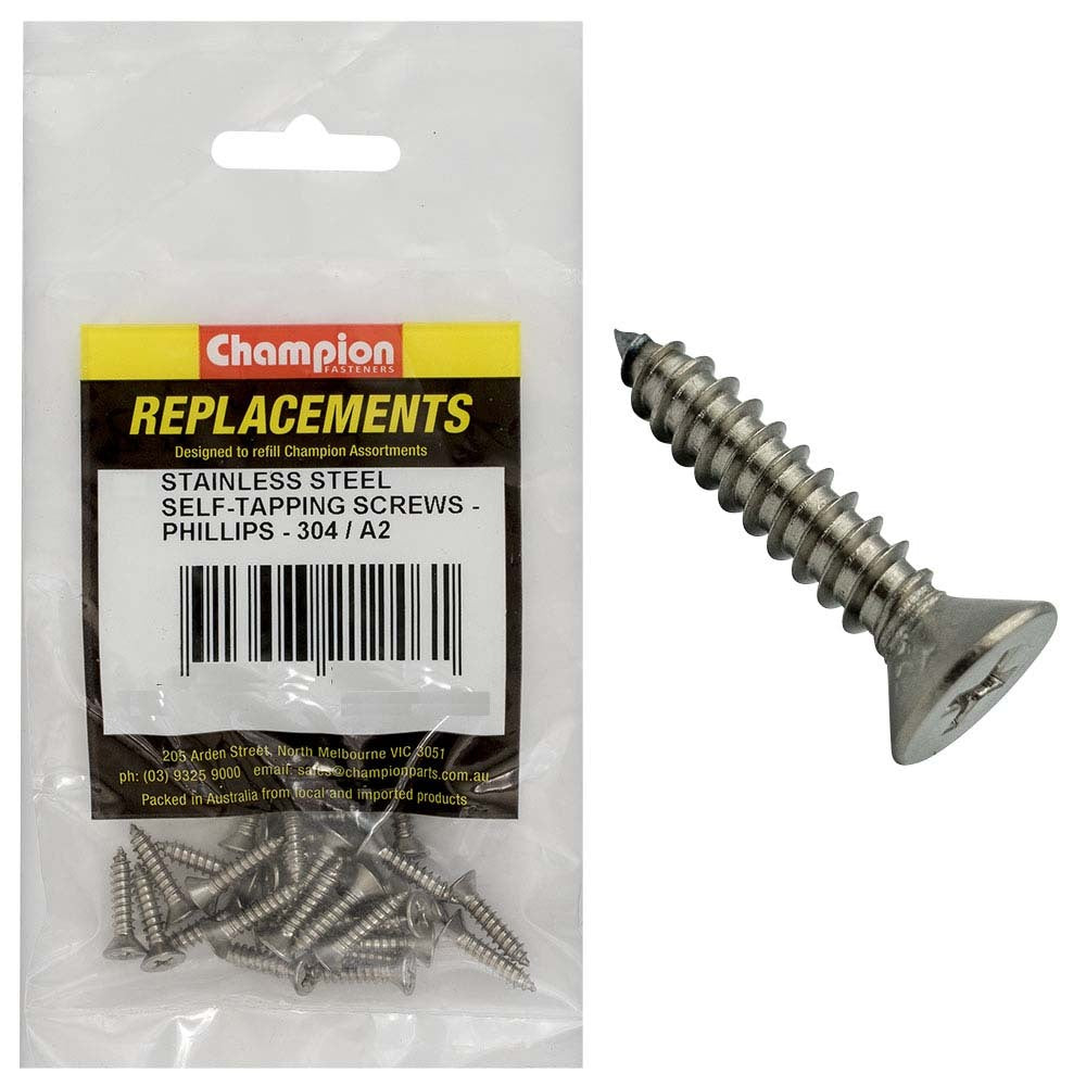 Champion C1820-6 Self Tapping Screw CSK Phillips 3.5 x 25mm - 30/Pack