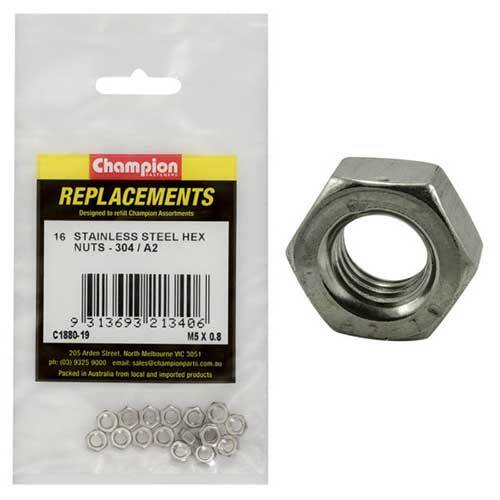 Champion C1880-19 Stainless Steel Hex Nut M5 -  16/Pack