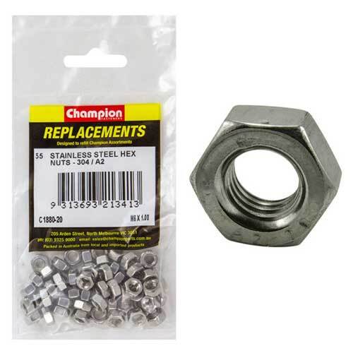 Champion C1880-20 Stainless Steel Hex Nut M6 -  55/Pack
