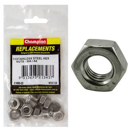 Champion C1880-22 Stainless Steel Hex Nut M10 -  13/Pack