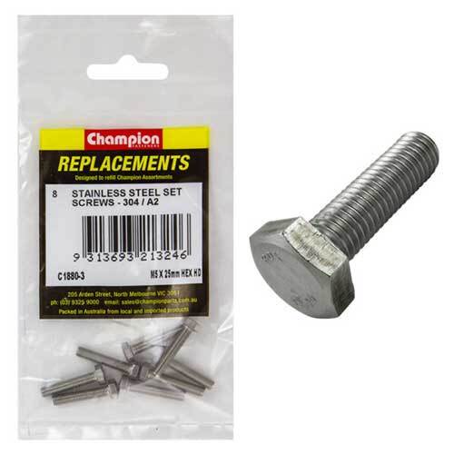 Champion C1880-3 Stainless Steel Hex Set Screw M5 x 25mm -  8/Pack