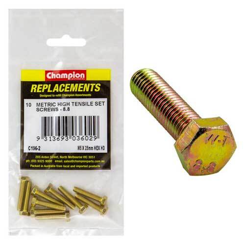 Champion C196-2 M5 x 25mm Set Screw High Tensile -  10/Pack