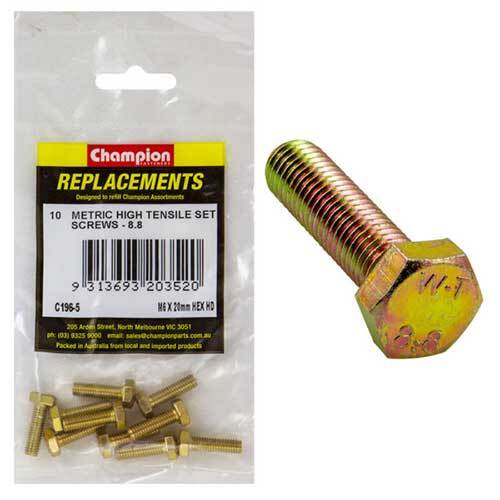Champion C196-5 M6 x 20mm Set Screw High Tensile -  10/Pack