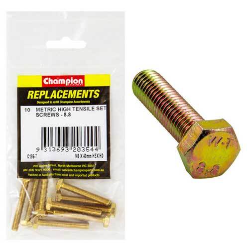 Champion C196-7 M6 x 40mm Set Screw High Tensile -  10/Pack