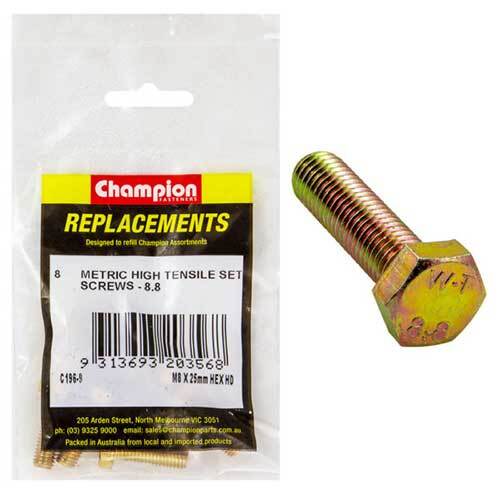 Champion C196-9 M8 x 25mm Set Screw High Tensile -  8/Pack
