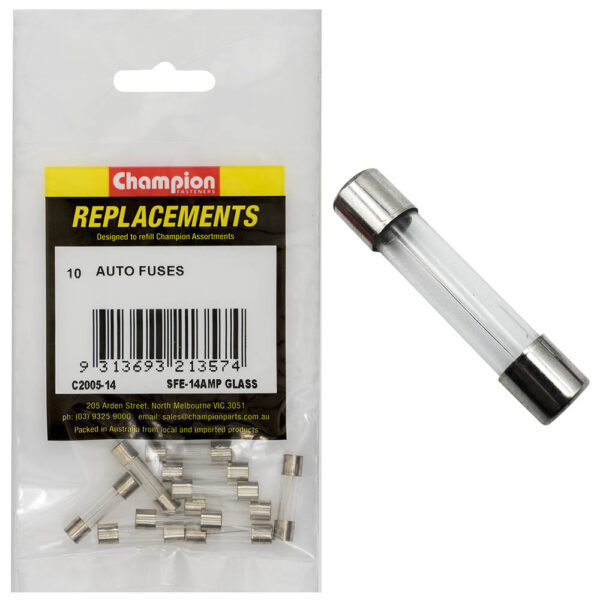 Champion C2005-14 Glass Fuse SFE 14 Amp - 10/Pack
