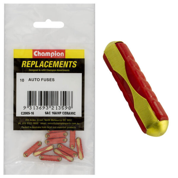 Champion C2005-16 Ceramic Fuse 6AC 16 Amp - 10/Pack