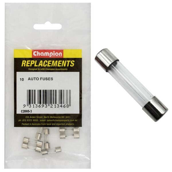 Champion C2005-3 Glass Fuse 2AG 15 Amp - 10/Pack