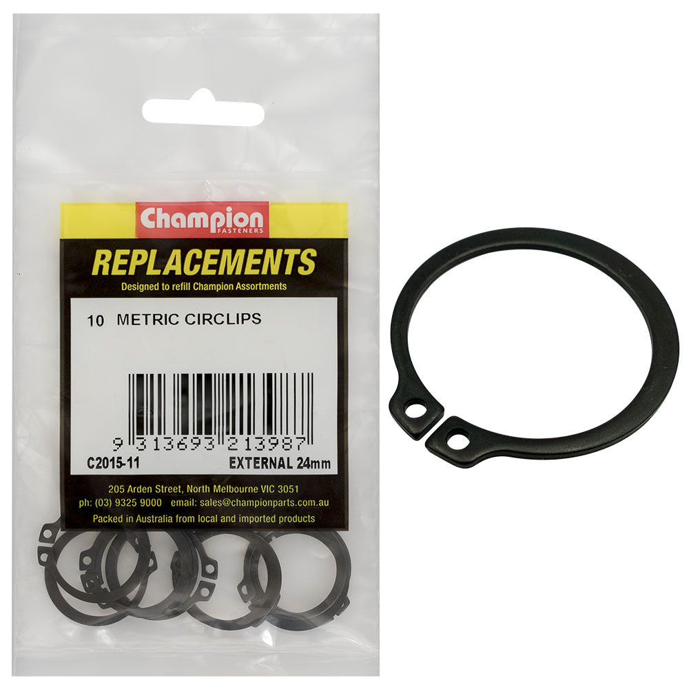 Champion C2015-11 External Circlip Metric 24mm -  10/Pack