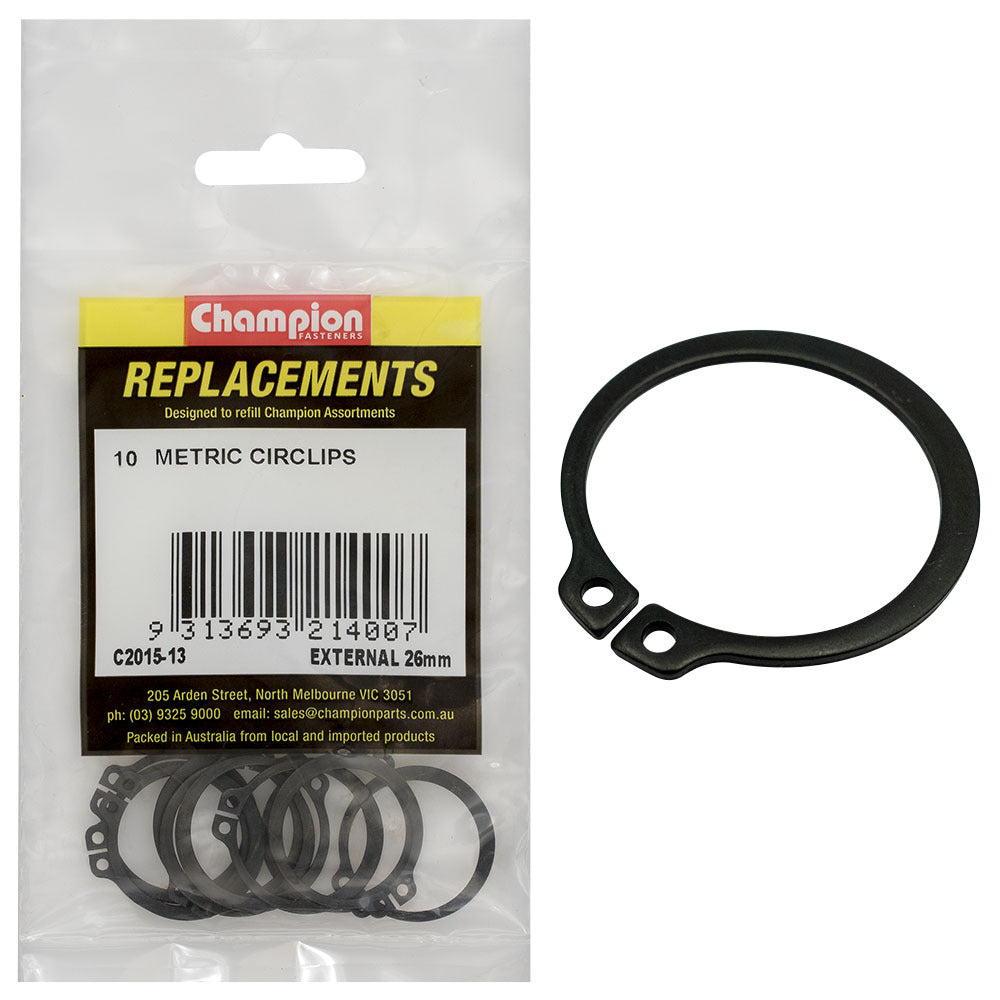 Champion C2015-13 External Circlip Metric 26mm -  10/Pack