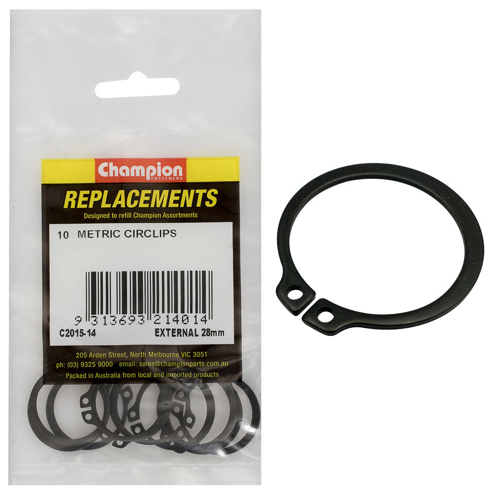 Champion C2015-14 External Circlip Metric 28mm -  10/Pack