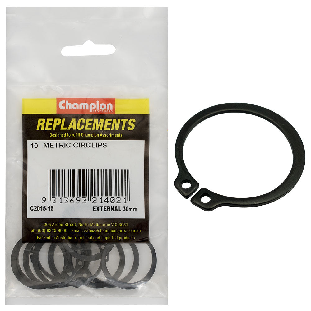 Champion C2015-15 External Circlip Metric 30mm -  10/Pack
