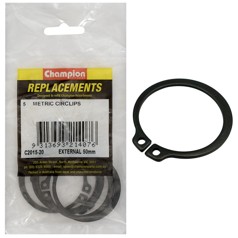 Champion C2015-20 External Circlip Metric 50mm -  5/Pack