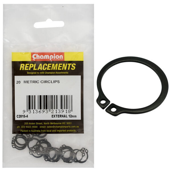 Champion C2015-4 External Circlip Metric 12mm -  20/Pack