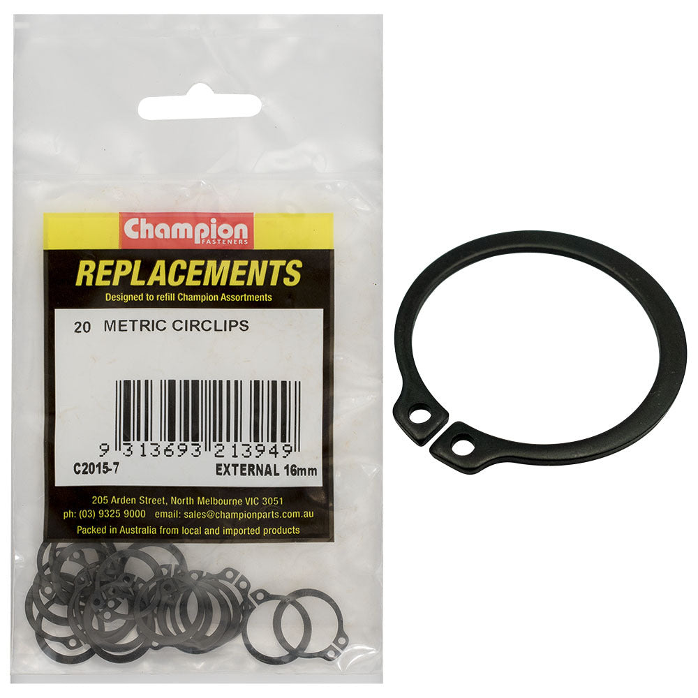 Champion C2015-7 External Circlip Metric 16mm -  20/Pack