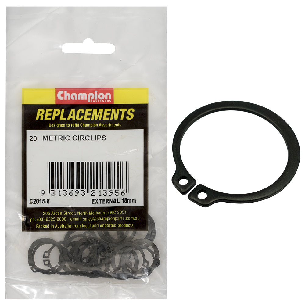 Champion C2015-8 External Circlip Metric 18mm -  20/Pack