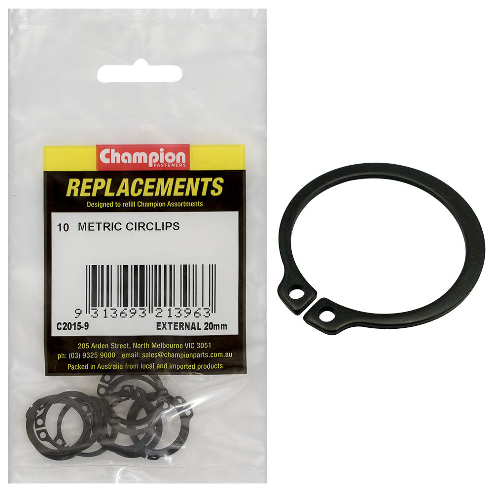 Champion C2015-9 External Circlip Metric 20mm -  10/Pack