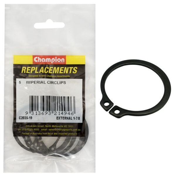 Champion C2035-19 External Circlip Imperial 1-7/8" -  5/Pack