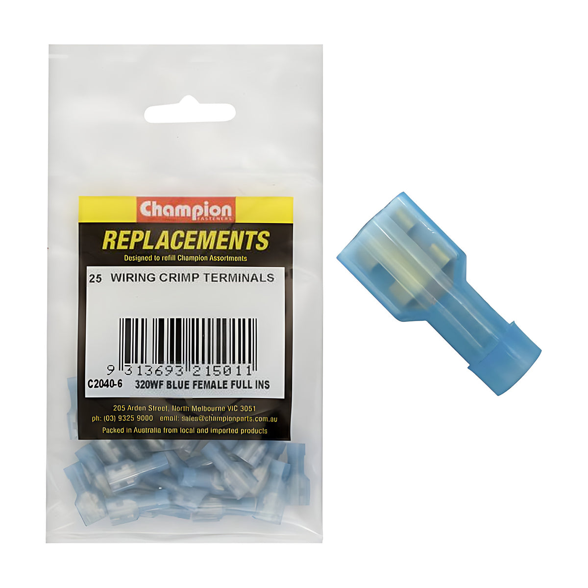 Champion C2040 Crimp Terminal Blade Female Fully Insulated