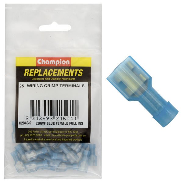 Champion C2040 Crimp Terminal Blade Female Fully Insulated - AIMS Industrial Supplies