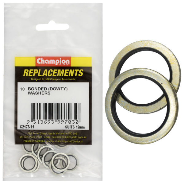 Champion C2173-11 Dowty Seal Washer Suits 12mm - 10/Pack