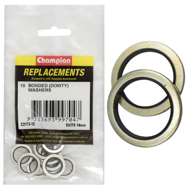 Champion C2173-12 Dowty Seal Washer Suits 14mm - 10/Pack