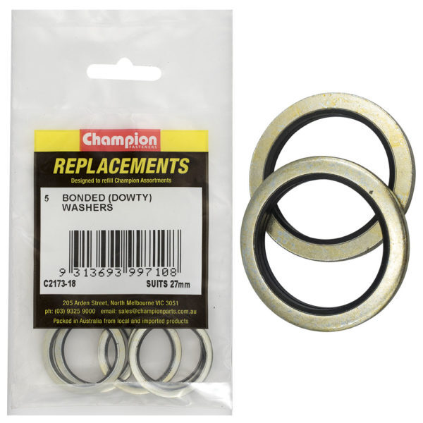 Champion C2173-18 Dowty Seal Washer Suits 27mm - 5/Pack