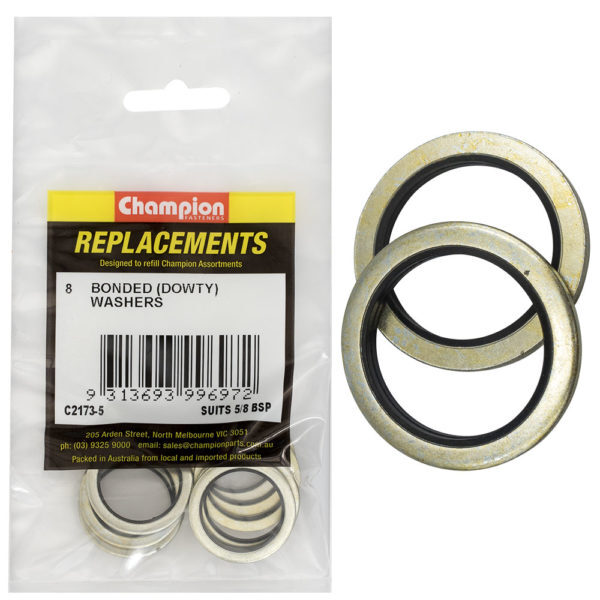 Champion C2173-5 Dowty Seal Washer Suits 5/8" BSP - 8/Pack
